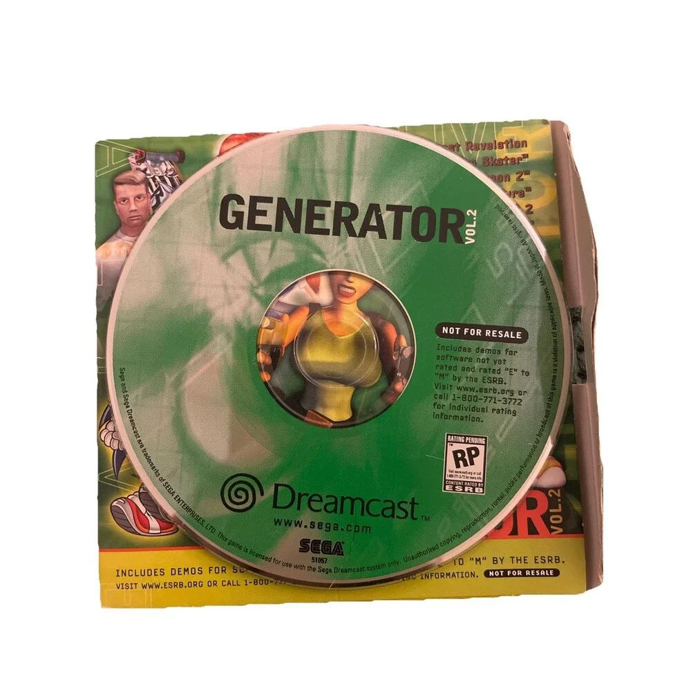 Sega Dreamcast Generator Vol 2 Demo Complete with Disc and Sleeve 1998